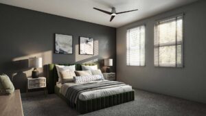 image of Dark interior color scheme room at Villas at Creekside build-to-rent community in New Braunfels, TX